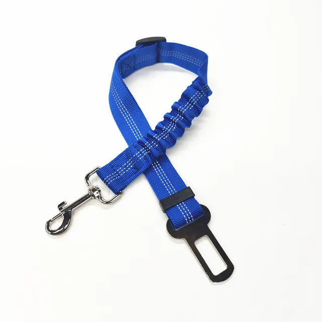 Adjustable pet seat belt, seat belt lead clip