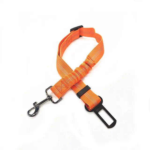 Adjustable pet seat belt, seat belt lead clip