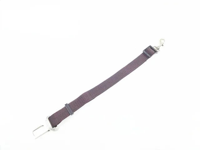 Adjustable pet seat belt, seat belt lead clip