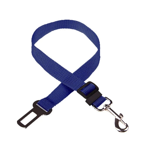 Adjustable pet seat belt, seat belt lead clip