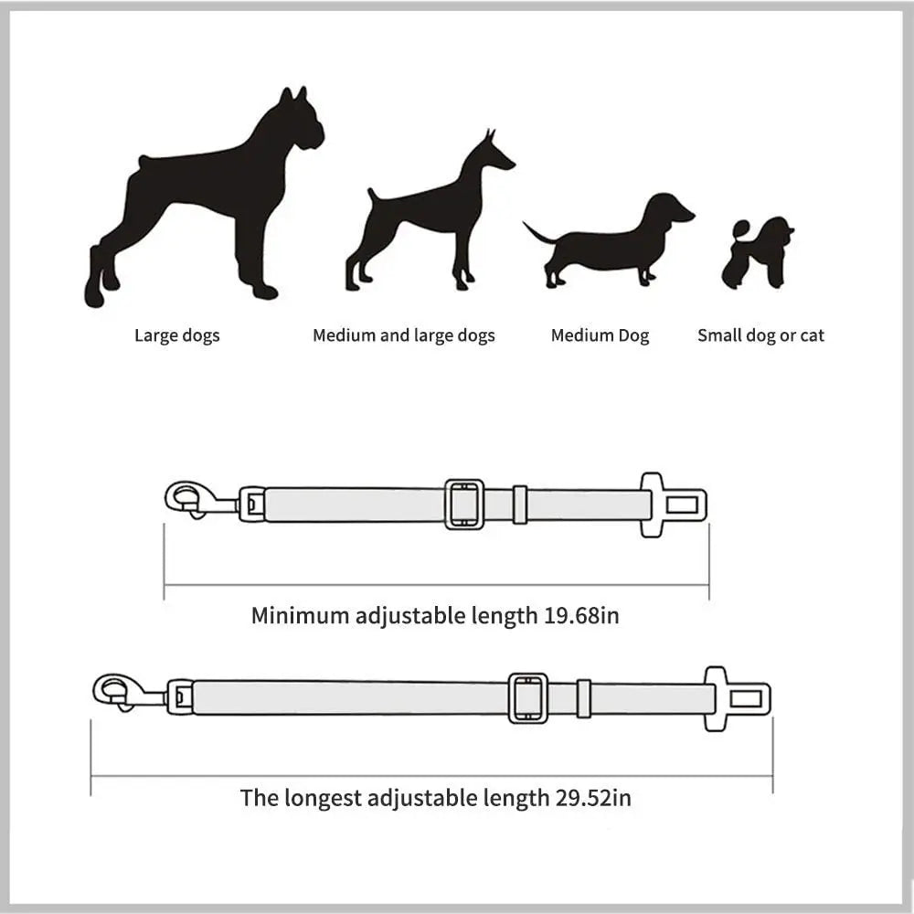 Ceinture de sécurité réglable pour animal de compagnie, clip de plomb pour ceinture de sécurité