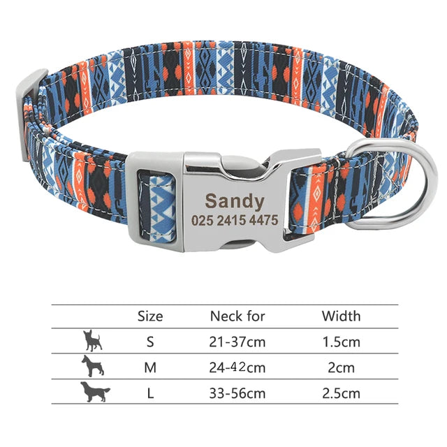 Colorful and original dog collar, personalized identification collar, small, medium and large dogs