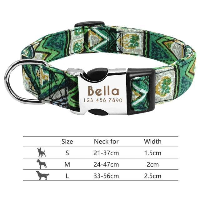 Colorful and original dog collar, personalized identification collar, small, medium and large dogs