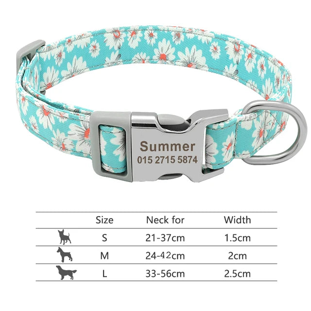 Colorful and original dog collar, personalized identification collar, small, medium and large dogs