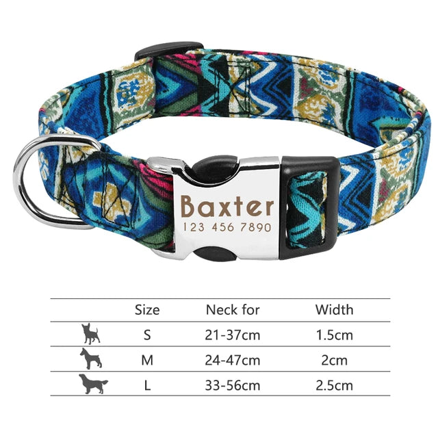 Colorful and original dog collar, personalized identification collar, small, medium and large dogs