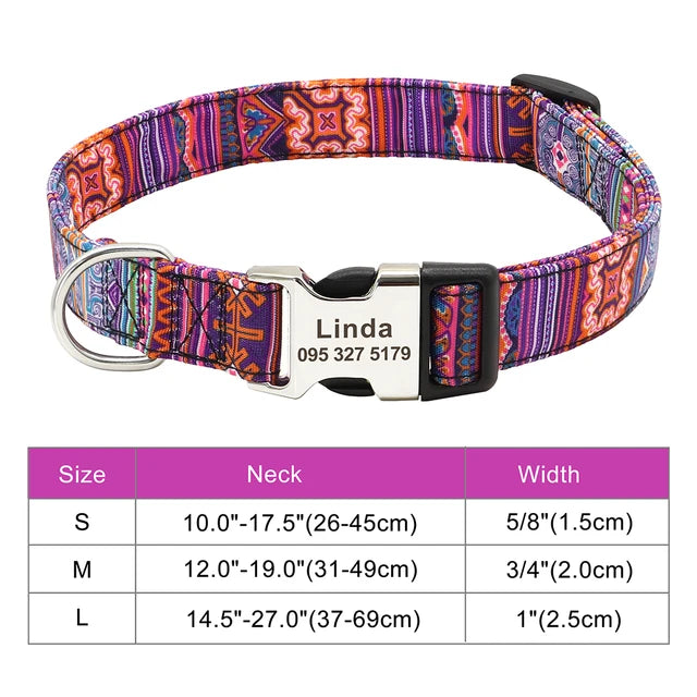 Colorful and original dog collar, personalized identification collar, small, medium and large dogs