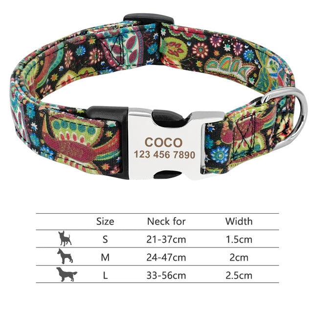 Colorful and original dog collar, personalized identification collar, small, medium and large dogs