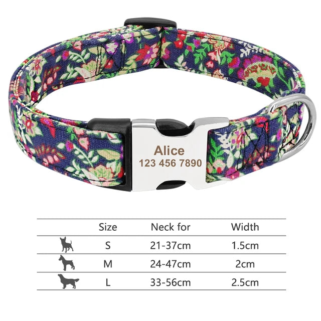 Colorful and original dog collar, personalized identification collar, small, medium and large dogs