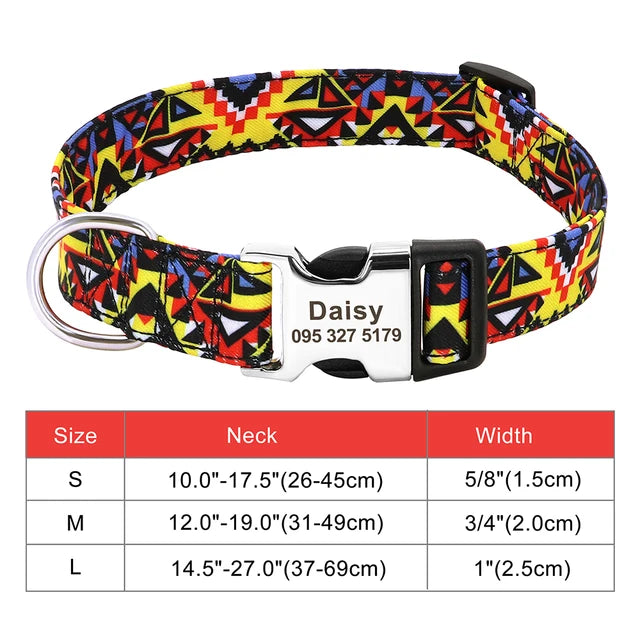 Colorful and original dog collar, personalized identification collar, small, medium and large dogs