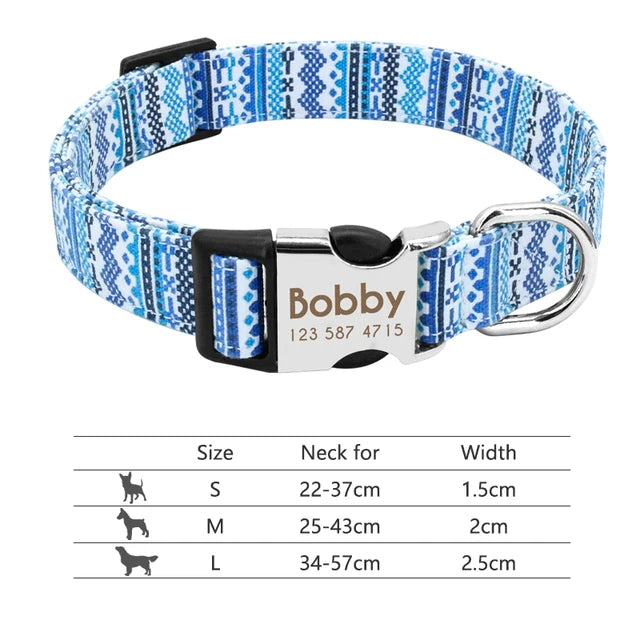 Colorful and original dog collar, personalized identification collar, small, medium and large dogs