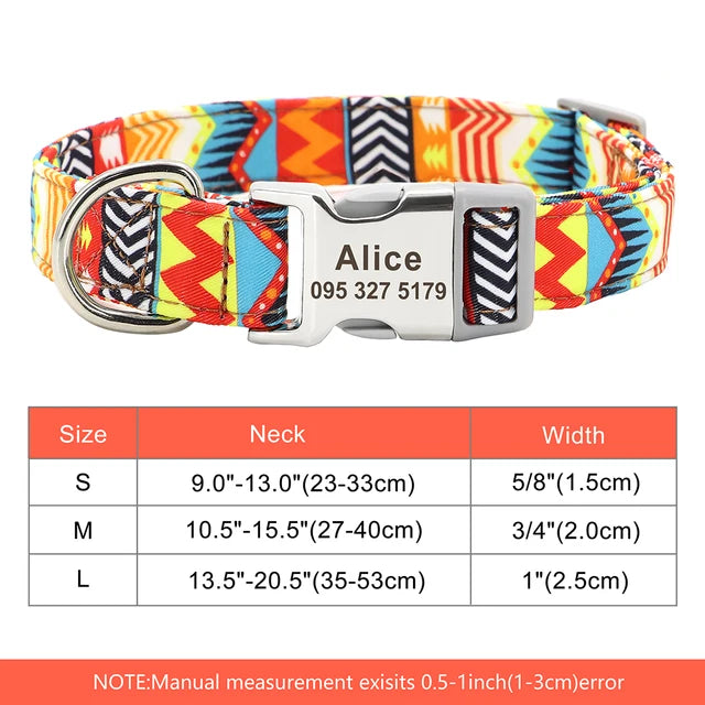 Colorful and original dog collar, personalized identification collar, small, medium and large dogs