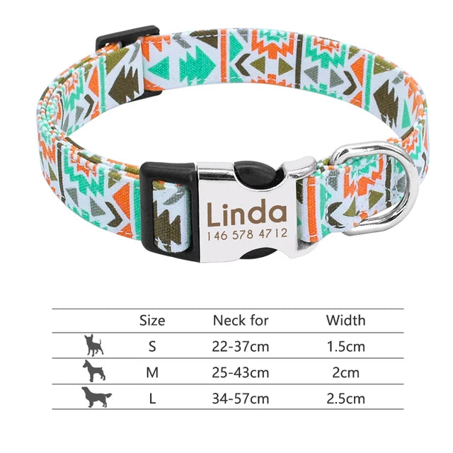 Colorful and original dog collar, personalized identification collar, small, medium and large dogs