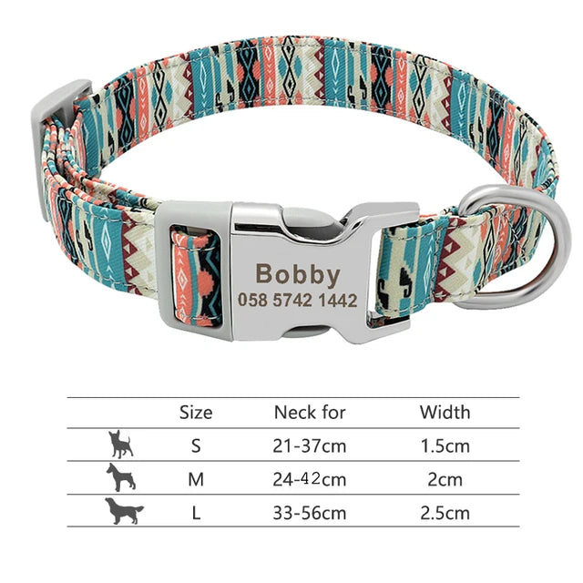 Colorful and original dog collar, personalized identification collar, small, medium and large dogs