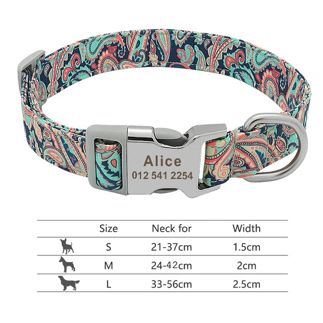 Colorful and original dog collar, personalized identification collar, small, medium and large dogs