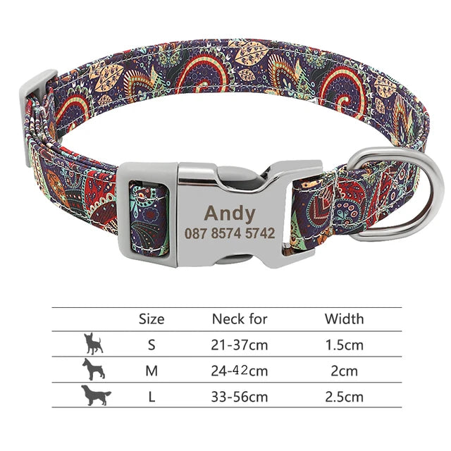 Colorful and original dog collar, personalized identification collar, small, medium and large dogs