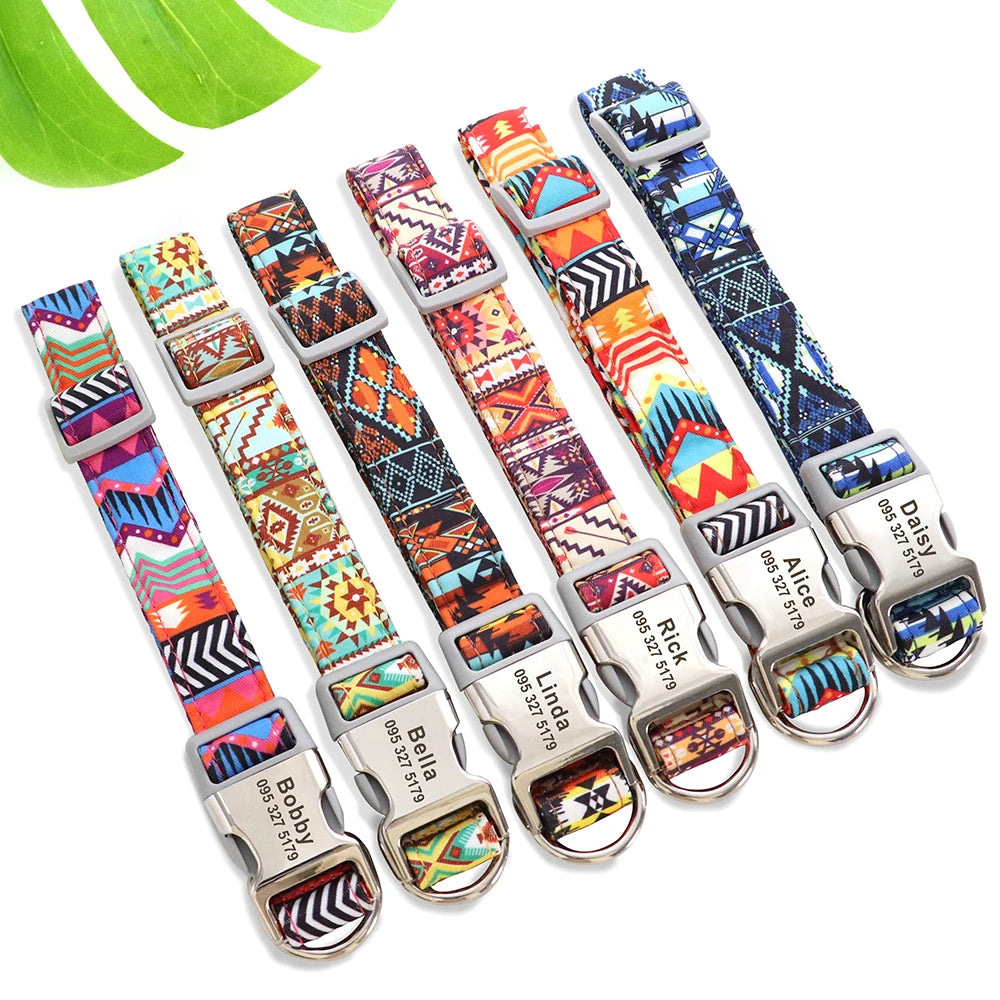 Colorful and original dog collar, personalized identification collar, small, medium and large dogs