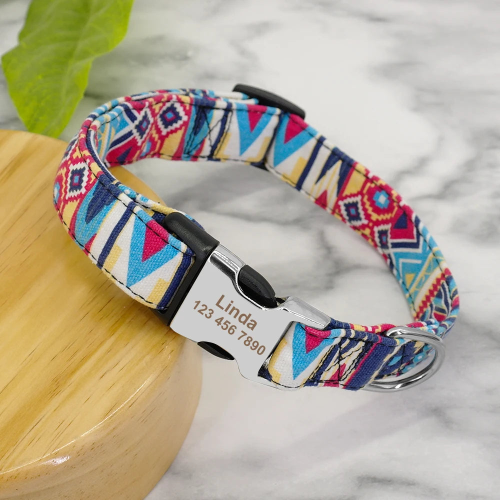 Colorful and original dog collar, personalized identification collar, small, medium and large dogs