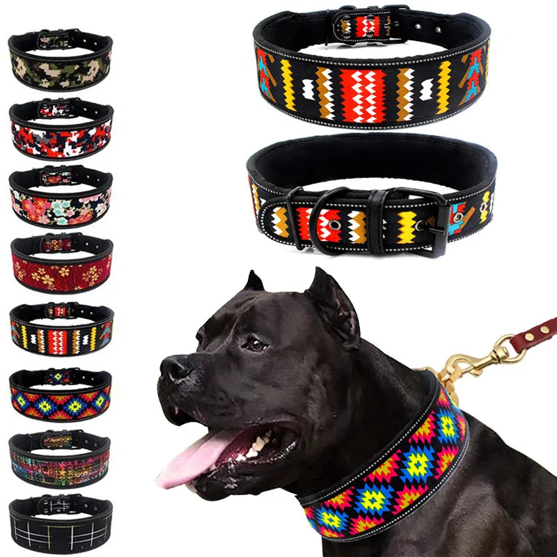 Stylish and elegant thick dog collar, 10 colors