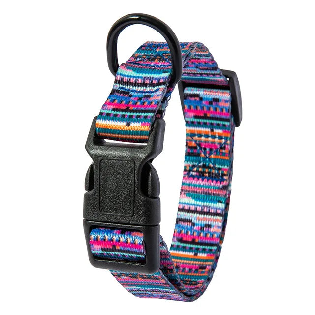 Dog collar and leash set, chic &amp; bohemian style