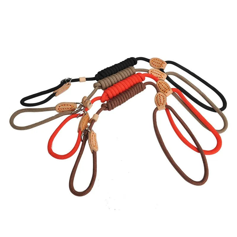 Heavy duty braided rope dog leash for dog training