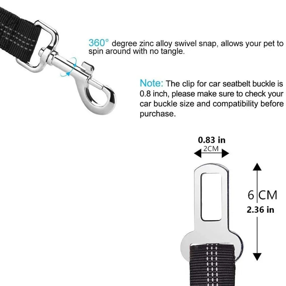 Ceinture de sécurité réglable en nylon, attache de sécurité pour voiture et voyage, fil élastique renforcé